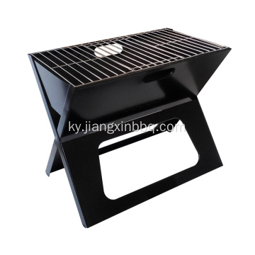 X-Grill кара түстөгү бүктөлүүчү көчмө көмүр гриль